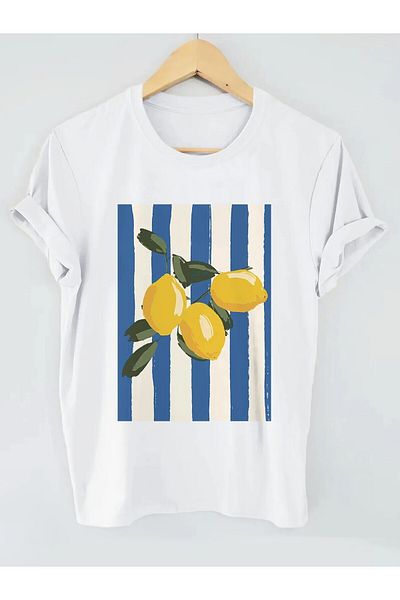 Boi Γυναικείο μπλουζάκι με στάμπα Lemon Blue Stick