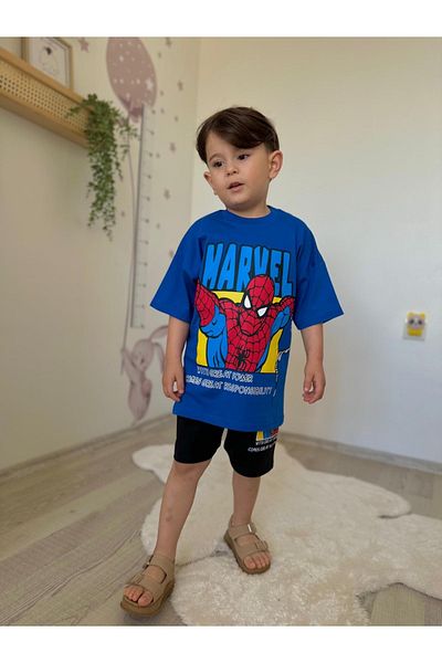 öykümgaleria Boy's Summer Top and Bottom Set with Shorts
