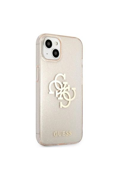Guess Guess Protective Case for iPhone 13 Mini, Gold/Transparent