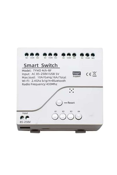 OEM Smart WiFi Relay with 3 Modes and 4 Channels, DIY, 85-250V, Compatible with Tuya/SmartLife