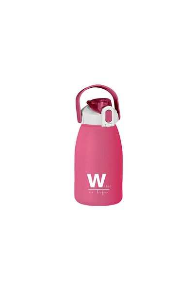Espas Home 1600 ml Water Bottle – "Water Is Life" Design, Bpa-Free, Lockable and Leak-Proof Lid - Pink