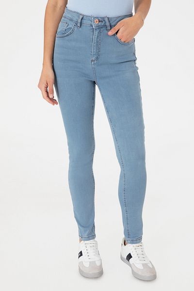 U.S. Polo Assn. Women's Light Blue Skinny High Waist Fit Trousers 50307834-Dn0013