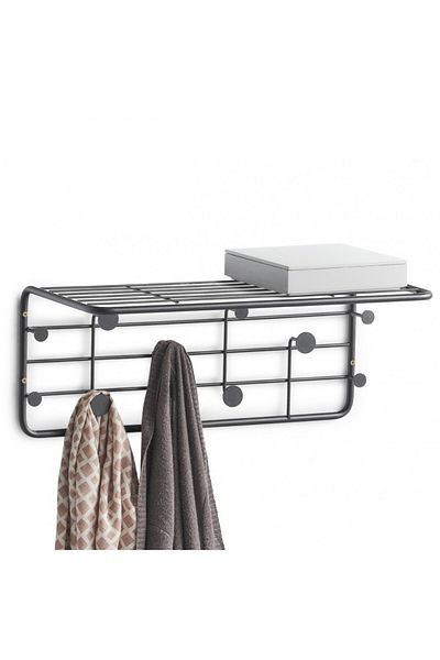 zeller 5FIVE Black coat rack, steel, 51x24 x21 cm, 17011