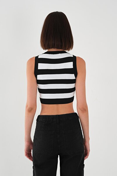 ALEXANDERGARDI Γυναικείο ριγέ Standard Knitwear Crop Singlet