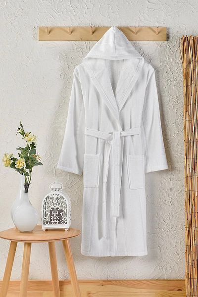 RaSerSa RS Cotton Velvet Hooded Unisex Bathrobe