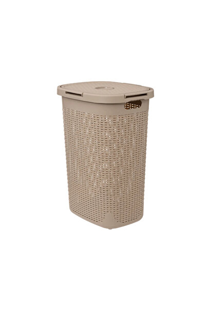 5 five simply smart Flexible laundry basket, Beige, plastic, 60 liters, 35.2 ...