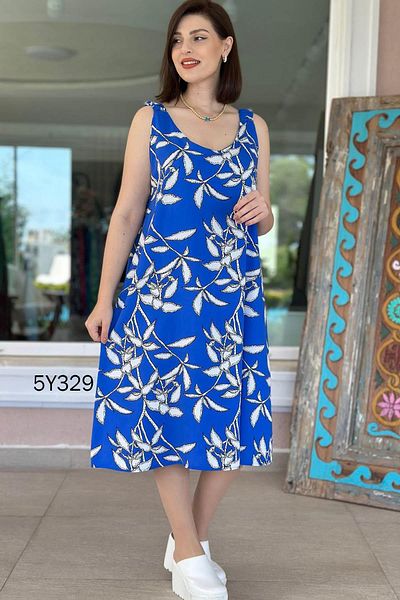İnce Topuk Zero Sleeve Strap Elastic Viscose Dress 5Y329