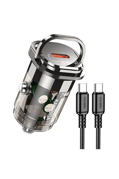 REDz Accessories Încărcător auto KSC-1190, cablu Type-C 1M, pentru iPhone 15/16 și Android, alimentare PD30W, negru
