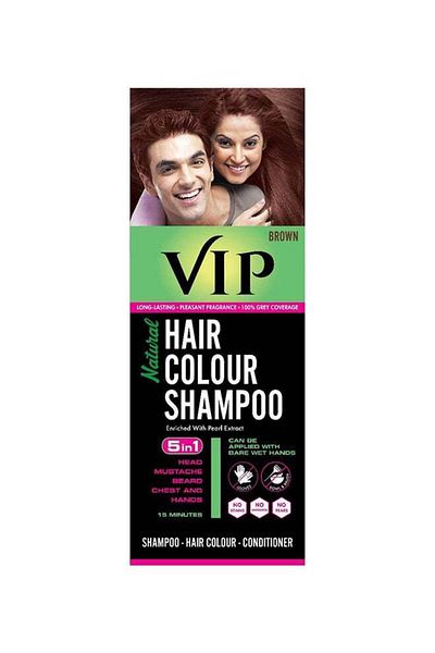 Vip VIP Natural Hair Colour Shampoo Brown 180ml