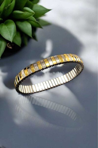 Öze Aksesuar Steel Nomi Flexible Bracelet Unisex Double Color Non-Staining Antiallergic