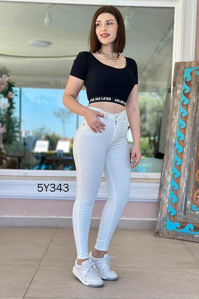 İnce Topuk Lycra Jeans 5Y343