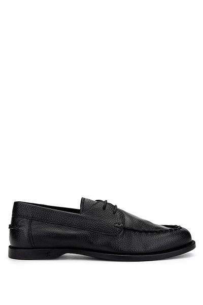 Tamer Tanca Men's Genuine Leather Black Floater Casual Shoes