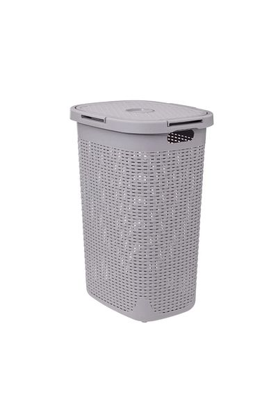 5 five simply smart Flexible laundry basket, Light Grey, plastic, 60 liters, 35.2 x 45 x H 65.8 cm