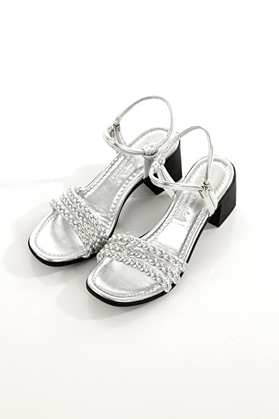 ARTI ARTI AYAKKABI MİA100-Tpk-1105 RAHAT ABİYE Günlük-Düğün-Eğlence-Tatil GÜMÜŞ Topuklu Ayakkabı