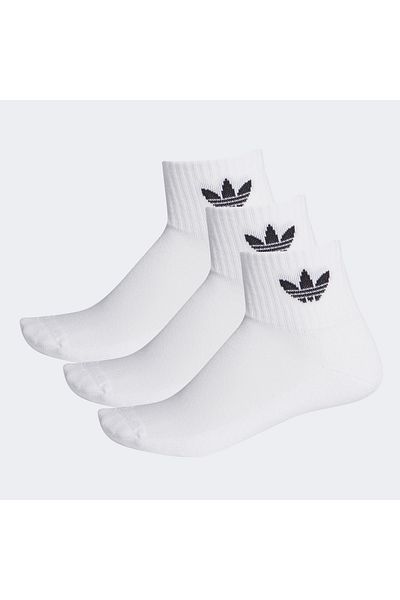 adidas Λευκές κάλτσες Unisex 3 τεμαχίων μεσαίας αστραγάλου