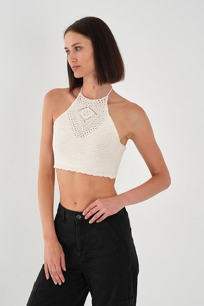 ALEXANDERGARDI Knot Detailed Knitwear Crop Blouse