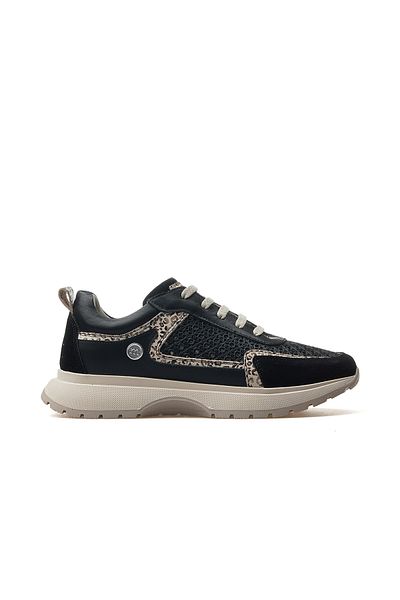 Mammamia Pantofi de zi cu zi din piele naturală pentru femei 25y D25ya-7325 Z Negru Bej / Leopard