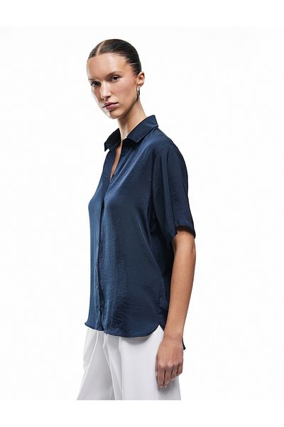 Koton Aerobin Fabric Classic Collar Short Sleeve Shirt