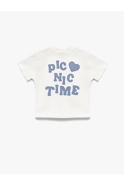 Koton Cotton Heart Printed Crew Neck Short Sleeve T-Shirt