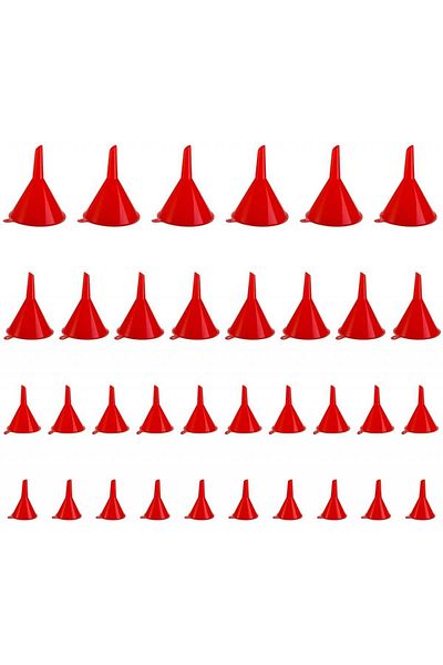 Yesland Set of 40 Yesland funnels, plastic, red