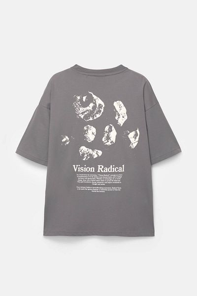 Pull & Bear Grey T-shirt with graphic