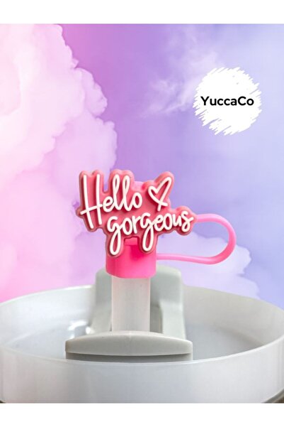 Bymarka Motto Yazılı Pipet Tıpası/Mottolu Termos Pipet Koruyucu/Pipet Süsü/20 OZ