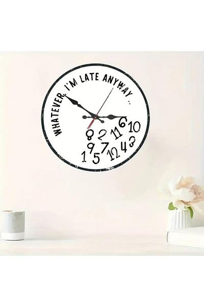 CajuArt Decorative Humorous Wall Clock Special for Those Who Don'T Care about Time