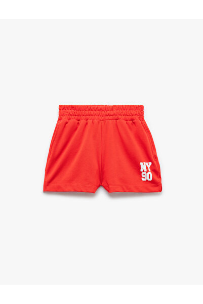 Koton Comfortable Fit Mini Sports Shorts with Elastic Waist and Printed Pockets