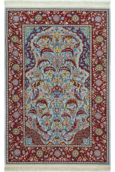 Handmade Orijinal Sümerbank Mihraplı Hereke El Dokuma Mavi ve Bordo Renk Yün ...