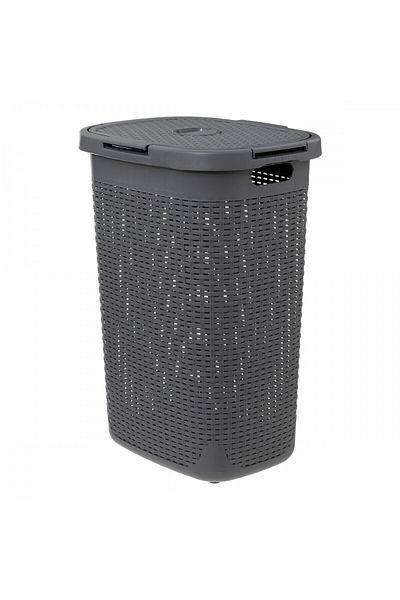 5 five simply smart Flexible laundry basket, Anthracite Grey, plastic, 60 liters, 35.2 x 45 x H 65.8 cm