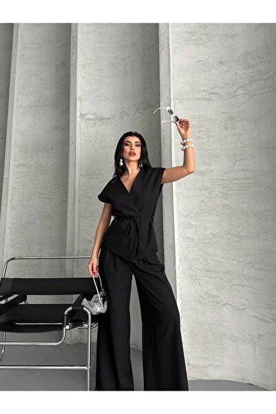 Bella Breeze بدلة نسائية مع سترة بحزام وبنطلون بالازو