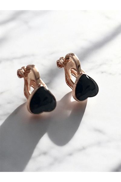 alpikom Stylish Heart-Detailed Clip Earrings for People Without Ear Hole Practical Compression Heart Earrings Clip Earrings