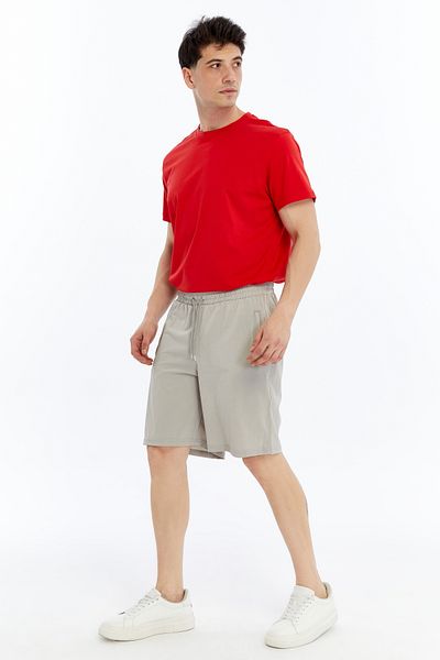 KRAVEN Men's Parachute Fabric Woven Casual Sports Bermuda Shorts with Zipper and Back Pocket