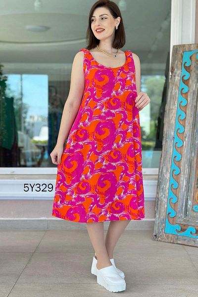 İnce Topuk Zero Sleeve Strap Elastic Viscose Dress 5Y329