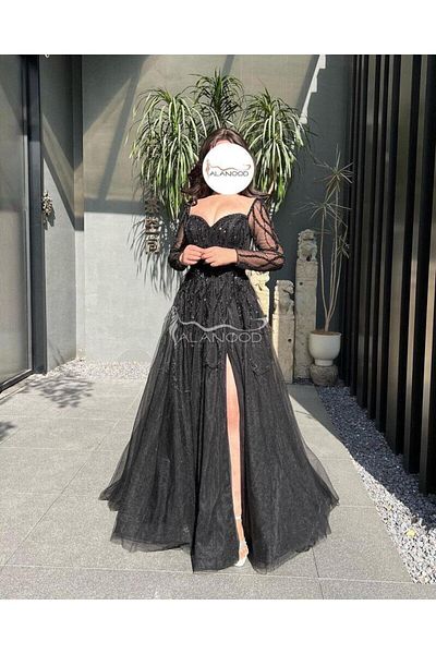 ALANOOD FASHION Evening dress with sleeves for special occasions