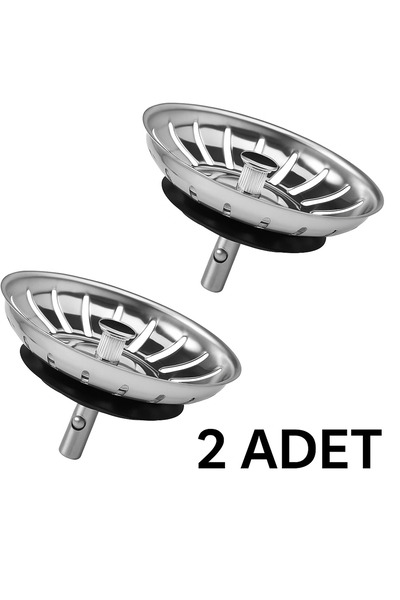 DESIPHON 2 Adet Çöpmak 8 cm Paslanmaz Çelik Lavabo Evye Gider Süzgeci (Sifon ...