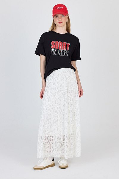 Rays Ecru Lace Detailed Lined Skirt 2582