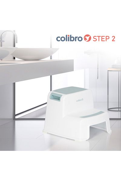 Colibro Colibro STEP TWO double children's step for the bathroom, with non-slip surface and base, Cool