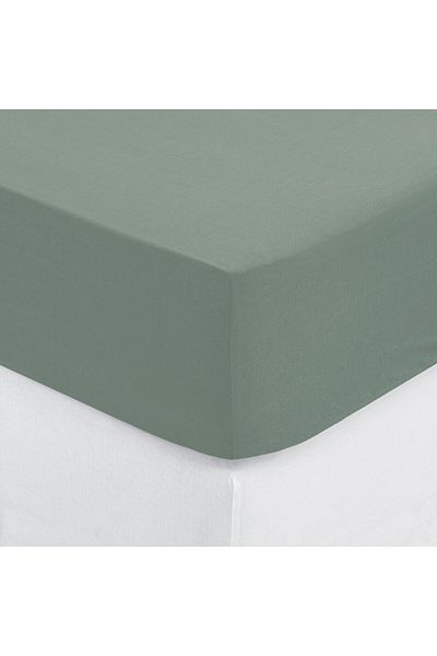 Atmosphera Créateur D'intérieur Atmosphera sheet, cotton, dark green, 160 x 200 cm