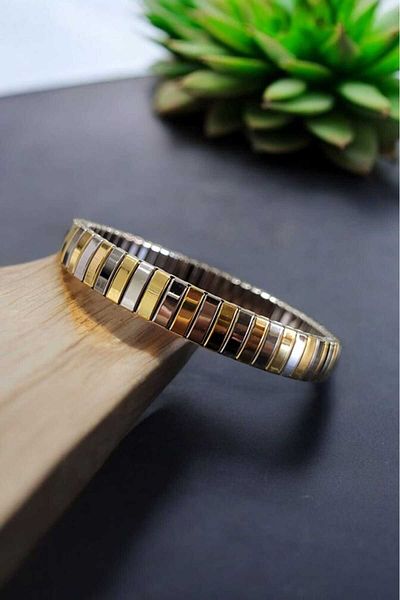 Öze Aksesuar Steel Nomi Flexible Bracelet Unisex Double Color Non-Staining Antiallergic