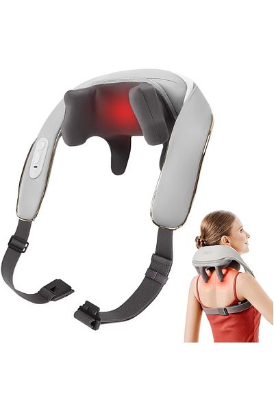Smart Vibe Aparat Profesional Masaj 6D SKG® H5MINI Fara Fir, 3 Moduri, Incalzire X2, Hand Free Design, Grey