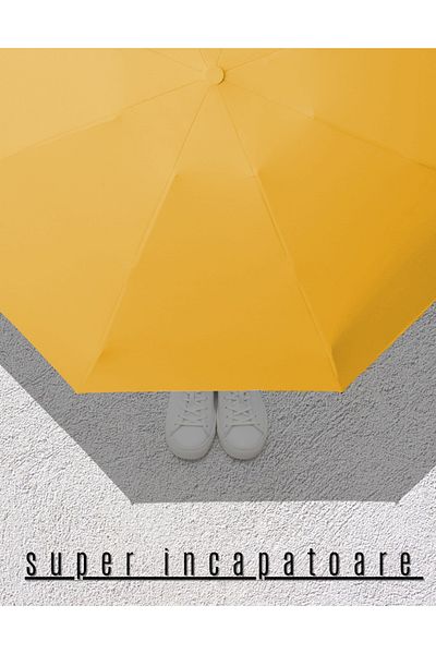 LEBLOU Mini umbrella with foldable and portable handle, rain and UV protection, Yellow