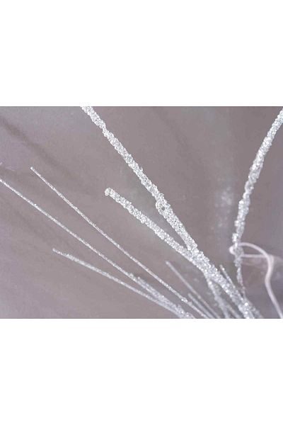Decorer Artificial Branch with Silver Glitter 90 cm