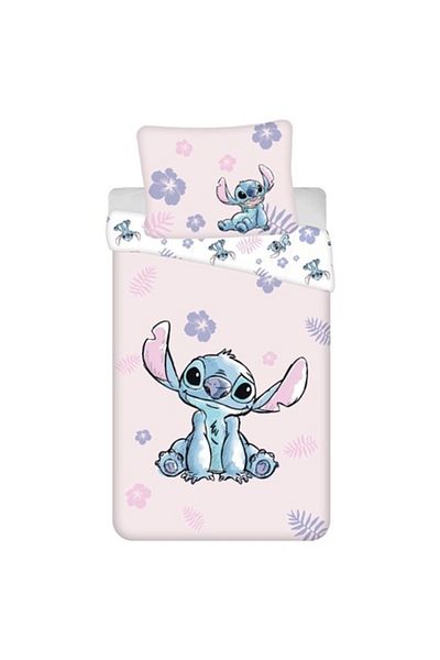OEM Set de pat Lilo și Stitch Câinele Steaua roz 140x200cm, 70x90cm