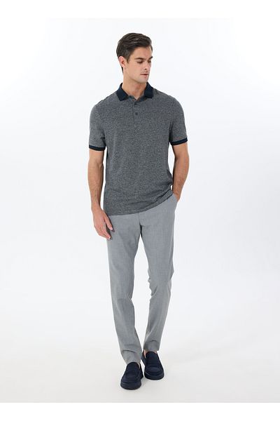 ALTINYILDIZ CLASSICS Ανδρικό μπλουζάκι Six Star Classics Polo Neck Navy Blue ACE091252024_LAC