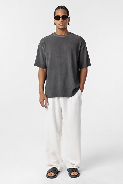 VAMOSCLO Πλενόμενο μπλουζάκι Ottoman Basic oversized Μαύρο