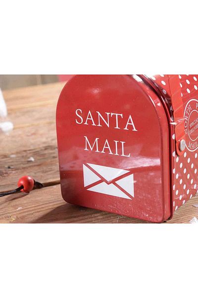 Decorer Red metal box, Mailbox model, 14x8x10 cm