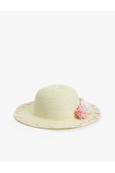 Koton Straw Hat with Flower Detail