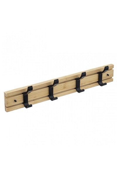 5 five simply smart Arezzo coat rack, 4 hooks, bamboo, 40 x 7.7 x H 4.5 cm