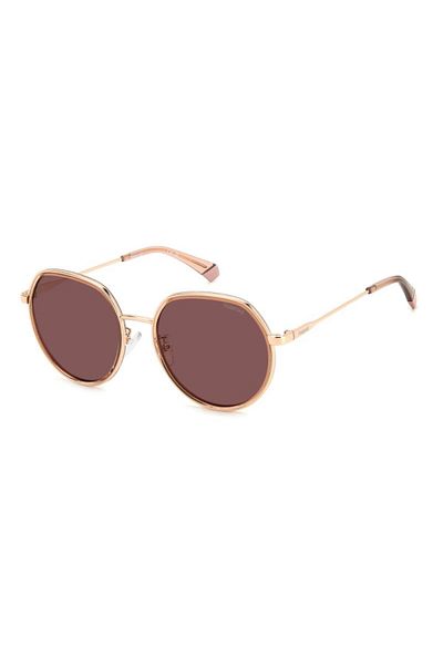 Polaroid Ochelari de soare, Polarizați pentru femei Polaroid PLD4160GSX DDBKL, Auriu, Hexagonali, 55 mm